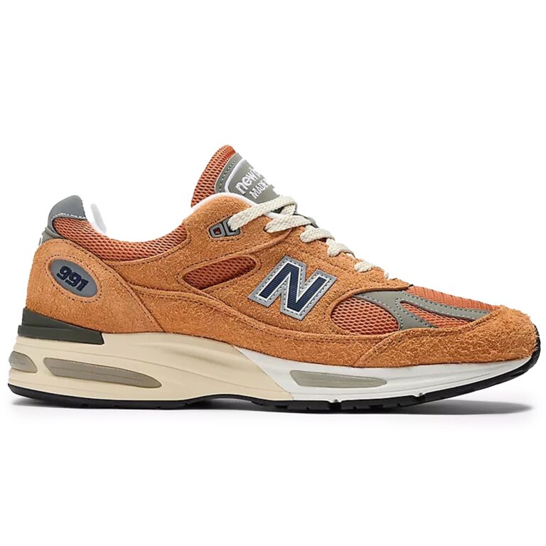 New Balance Made In UK 991v2 Grounded Pastels Shoes - Orange Brown