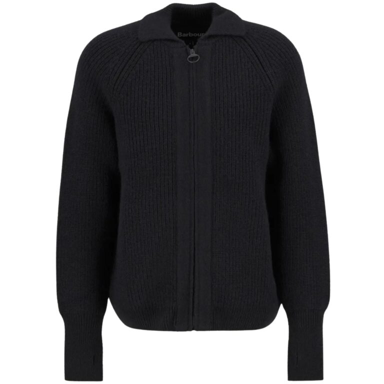 Barbour Garthman Knitted Zip-Up Jumper - Black
