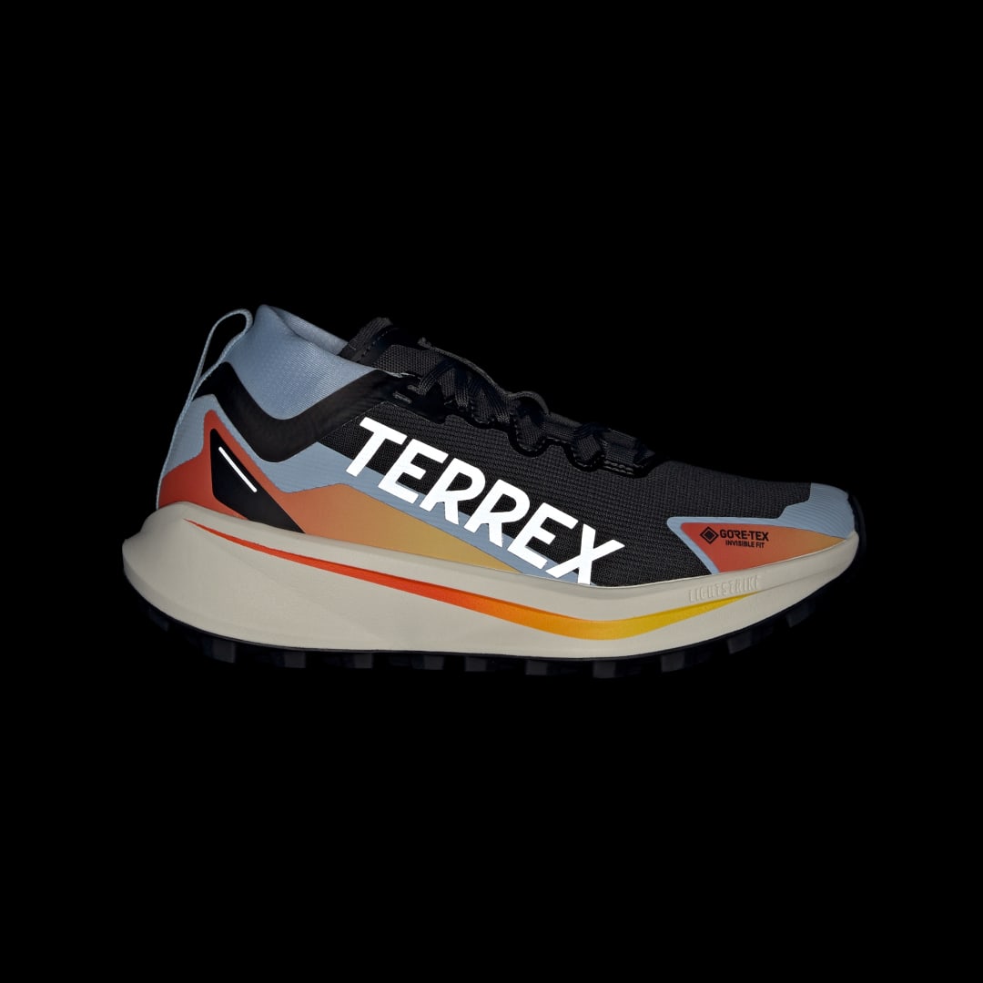 adidas Terrex Agravic GTX Trail Running Shoes Core Black / Cloud White / Glow Blue - Image 2