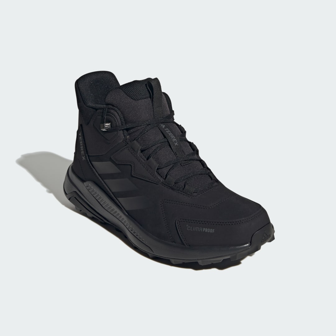 adidas Terrex Anylander Leather Mid Climaproof Hiking Shoes Core Black / Carbon / Grey Four - Image 4