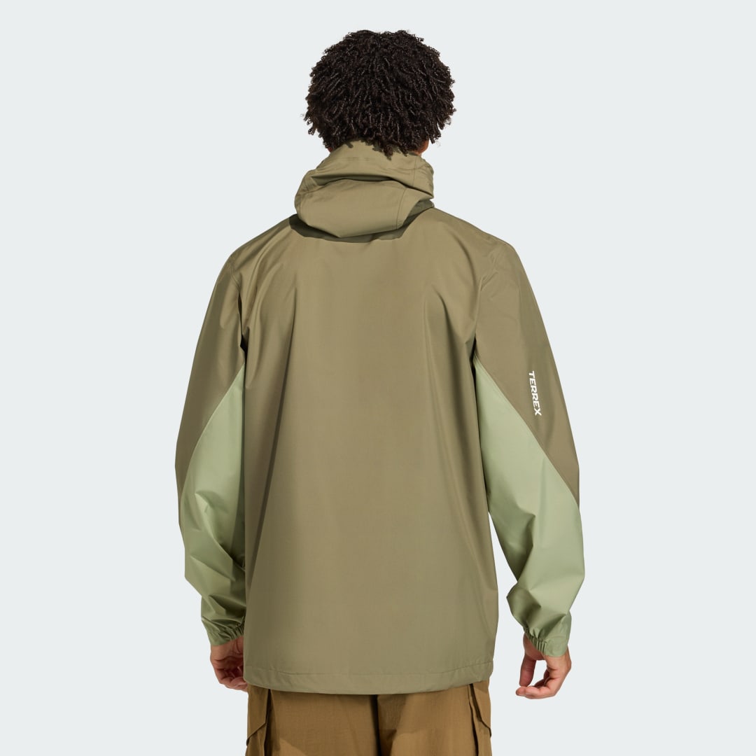 adidas Terrex Multi 2.5 Layer CLIMAPROOF Rain Jacket Olive Strata / Tent Green - Image 2