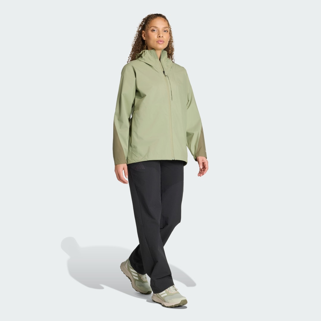 adidas Terrex Multi 2.5 Layer CLIMAPROOF Rain Jacket Tent Green / Olive Strata - Image 3