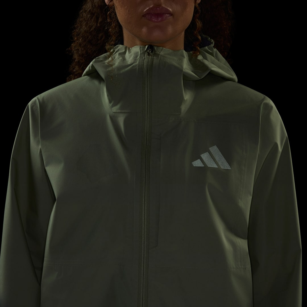 adidas Terrex Multi 2.5 Layer CLIMAPROOF Rain Jacket Tent Green / Olive Strata - Image 4