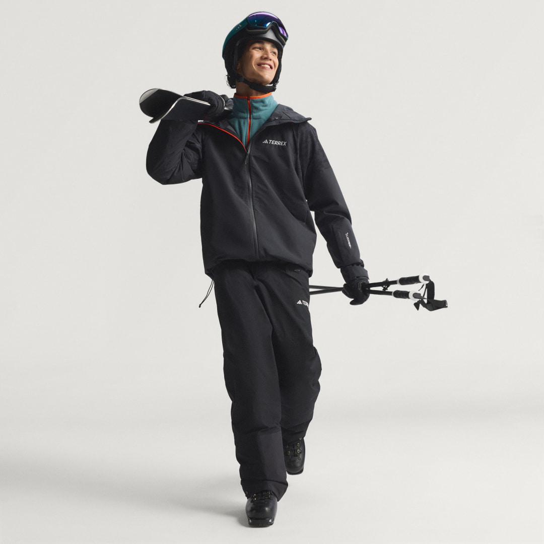 adidas Terrex Multi 2 Layer CLIMAPROOF Insulated Tracksuit Bottoms Black - Image 3