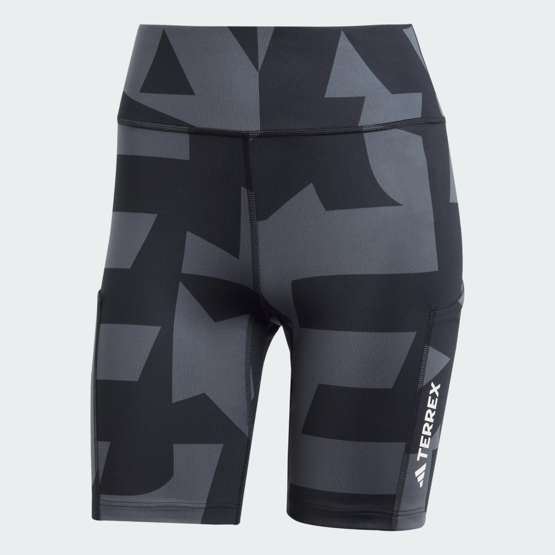 adidas Terrex Multi 8-Inch Tight Shorts Printed Carbon / Black / Black / Black - Image 4