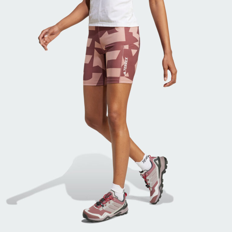 adidas Terrex Multi 8-Inch Tight Shorts Printed Warm Clay / Burgundy / Burgundy / Burgundy