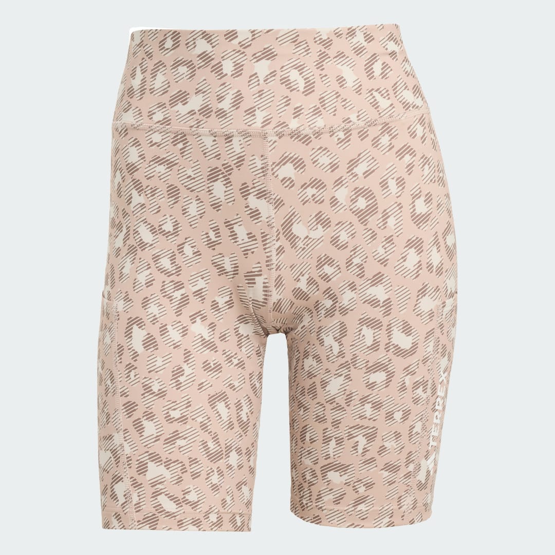 adidas Terrex Multi 8inch Printed Tight Shorts Beige / Wonder Taupe / Trace Brown - Image 4
