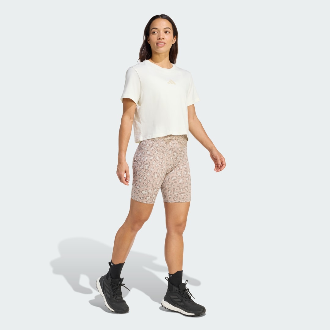 adidas Terrex Multi 8inch Printed Tight Shorts Beige / Wonder Taupe / Trace Brown - Image 3