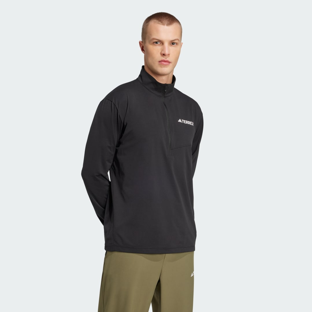 adidas Terrex Multi Climacool 1/2 Zip Long Sleeve Long-Sleeve Top Black - Image 3