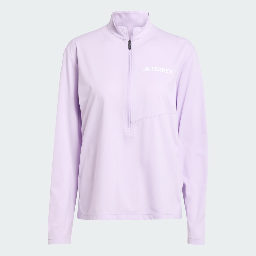 adidas Terrex Multi Climacool 1/2 Zip Long Sleeve Long-Sleeve Top Powder Plum - Image 4