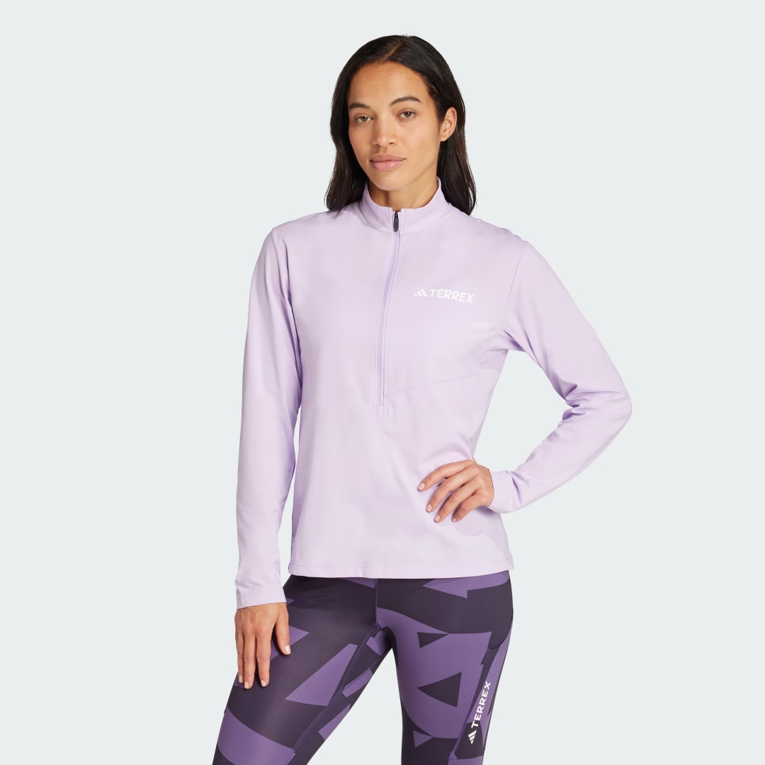 adidas Terrex Multi Climacool 1/2 Zip Long Sleeve Long-Sleeve Top Powder Plum
