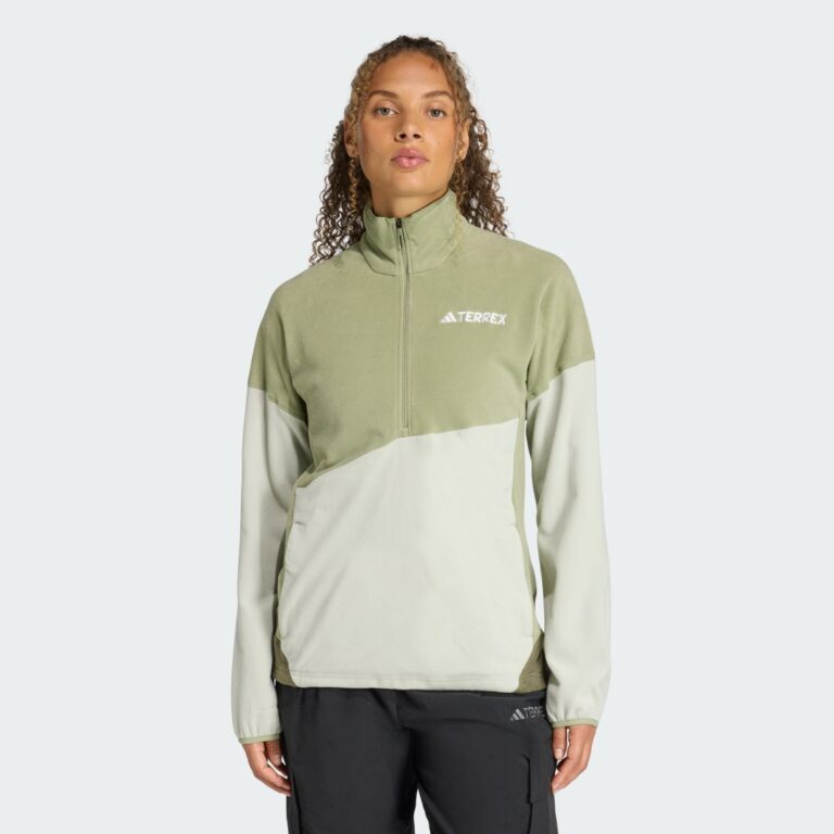 adidas Terrex Multi Climawarm Fleece Anorak Tent Green / Halo Green