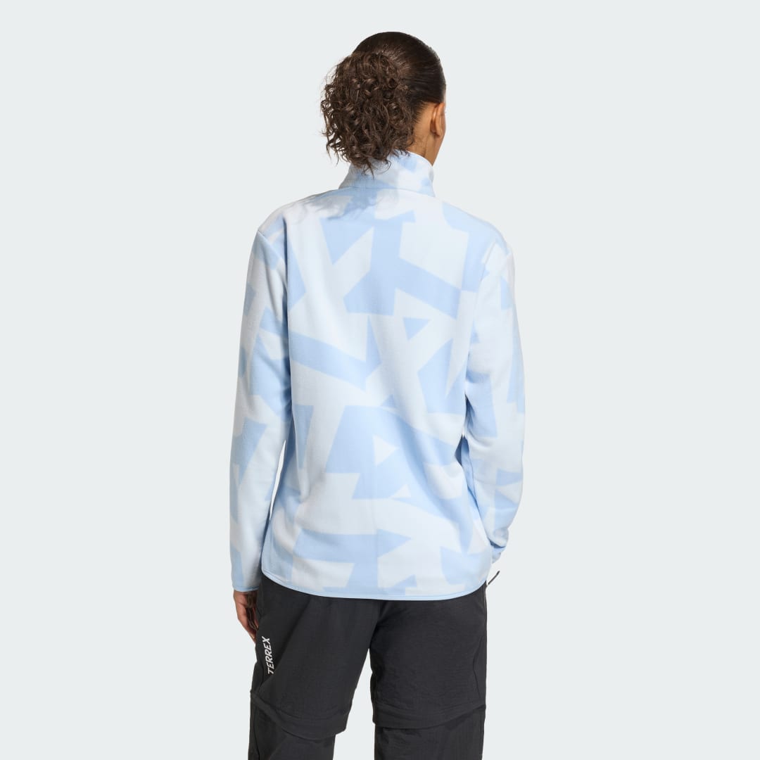 adidas Terrex Multi Printed Full-Zip Fleece Jacket Glow Blue / Crystal Sky - Image 2