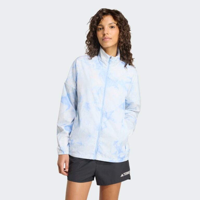 adidas Terrex Multi Spray Dye CLIMA365 Wind Jacket White / Glow Blue