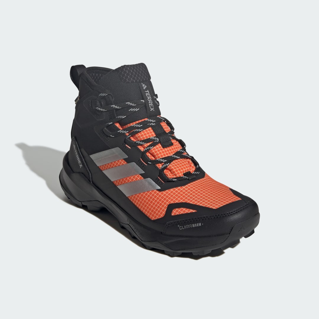 adidas Terrex Skychaser AX5 Mid GORE-TEX CLIMAWARM+ Hiking Shoes Core Black / Silver Metallic / Semi Impact Orange - Image 4