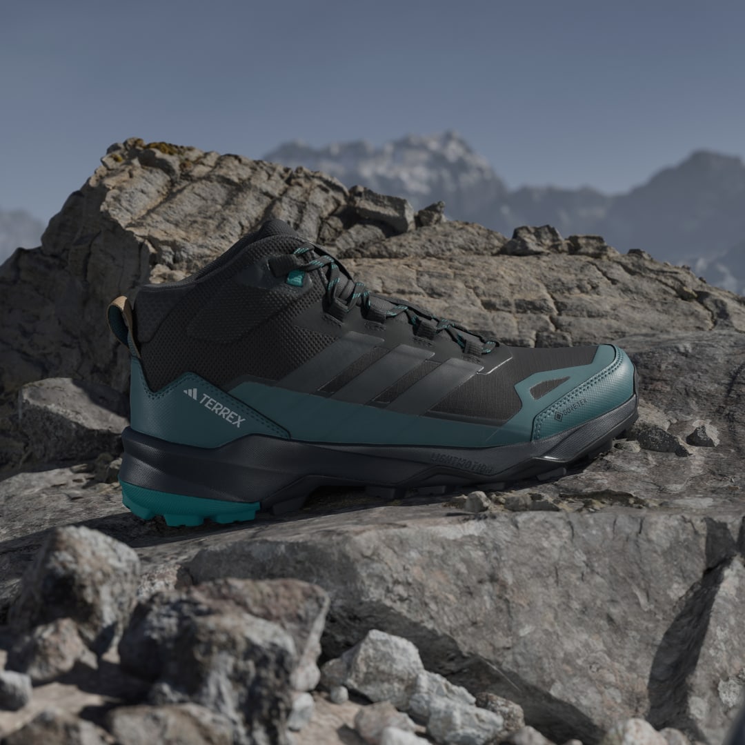 adidas Terrex Skychaser AX5 Mid GORE-TEX Hiking Shoes Core Black / Carbon / Pure Teal - Image 2