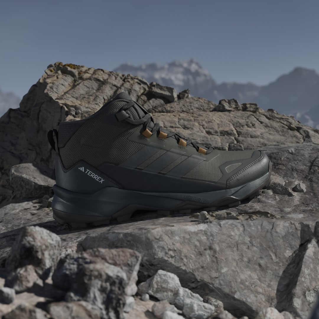 adidas Terrex Skychaser AX5 Mid GORE-TEX Hiking Shoes Shadow Olive / Carbon / Bronze Strata - Image 2