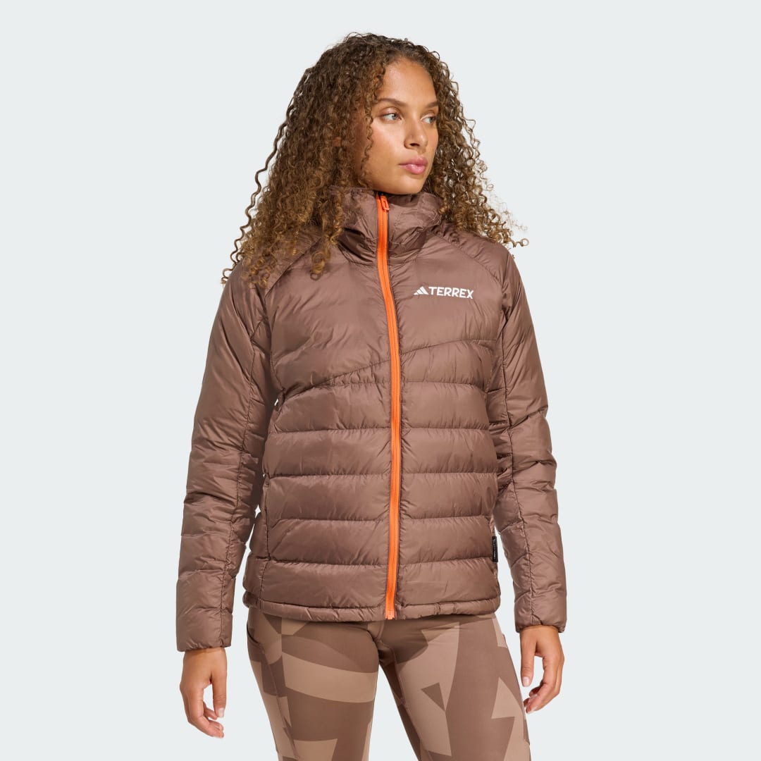 adidas Terrex Xperior CLIMAWARM+ Down Hooded Jacket Earth Strata - Image 3
