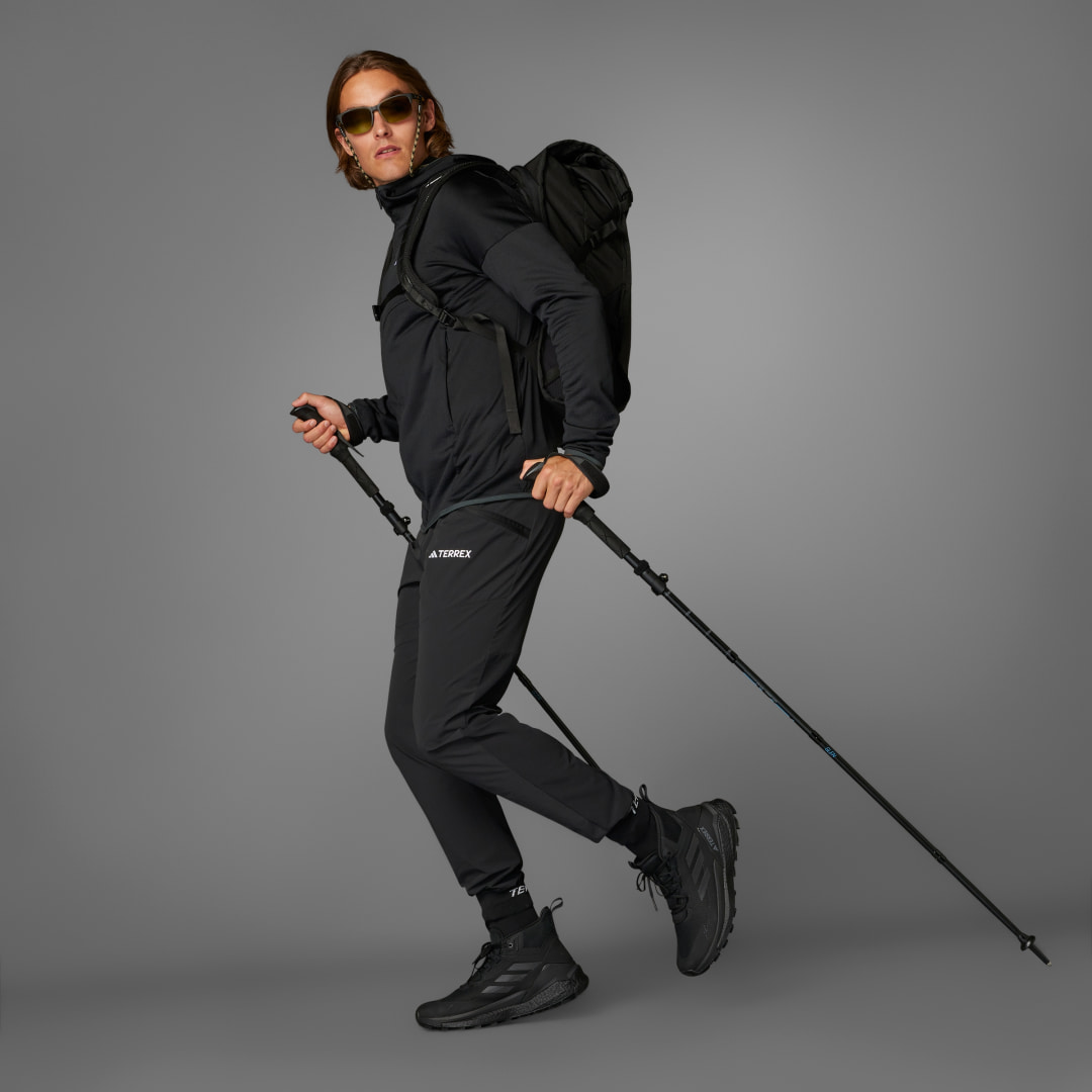 adidas Terrex Xperior CLIMAWARM Light Fleece Hooded Jacket Black - Image 3