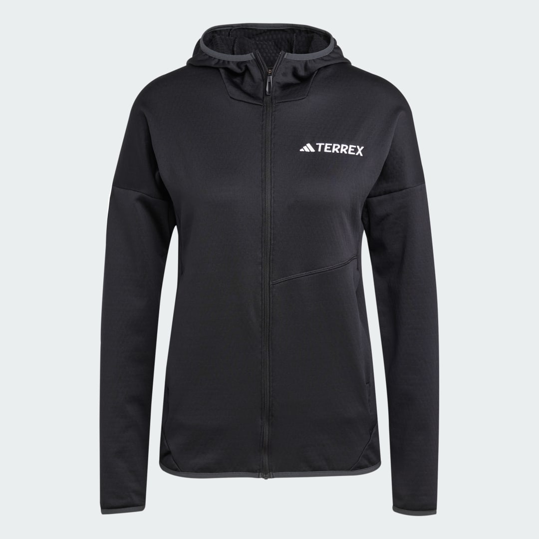 adidas Terrex Xperior Climawarm Light Fleece Hooded Jacket Black - Image 4