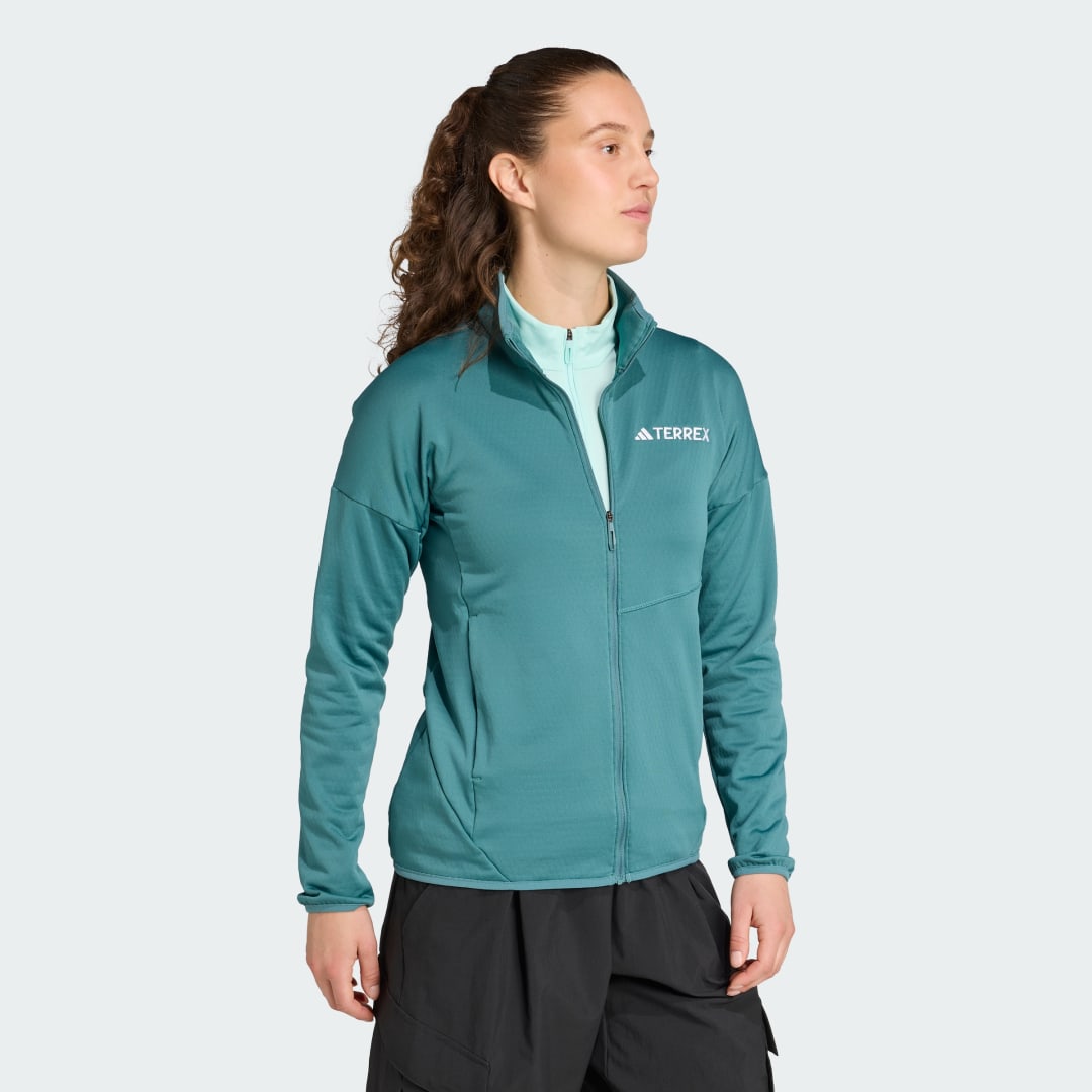 adidas Terrex Xperior Climawarm Light Fleece Jacket Preloved Teal - Image 3