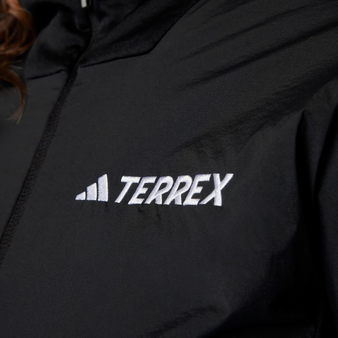 adidas Terrex Xperior Climawarm+ Wind Light Fleece Hooded Jacket Black - Image 4