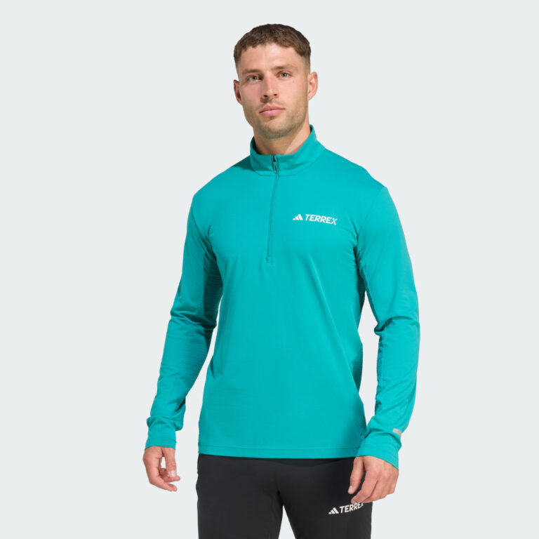 adidas Terrex Xperior Half-Zip Long-Sleeve Top Pure Teal