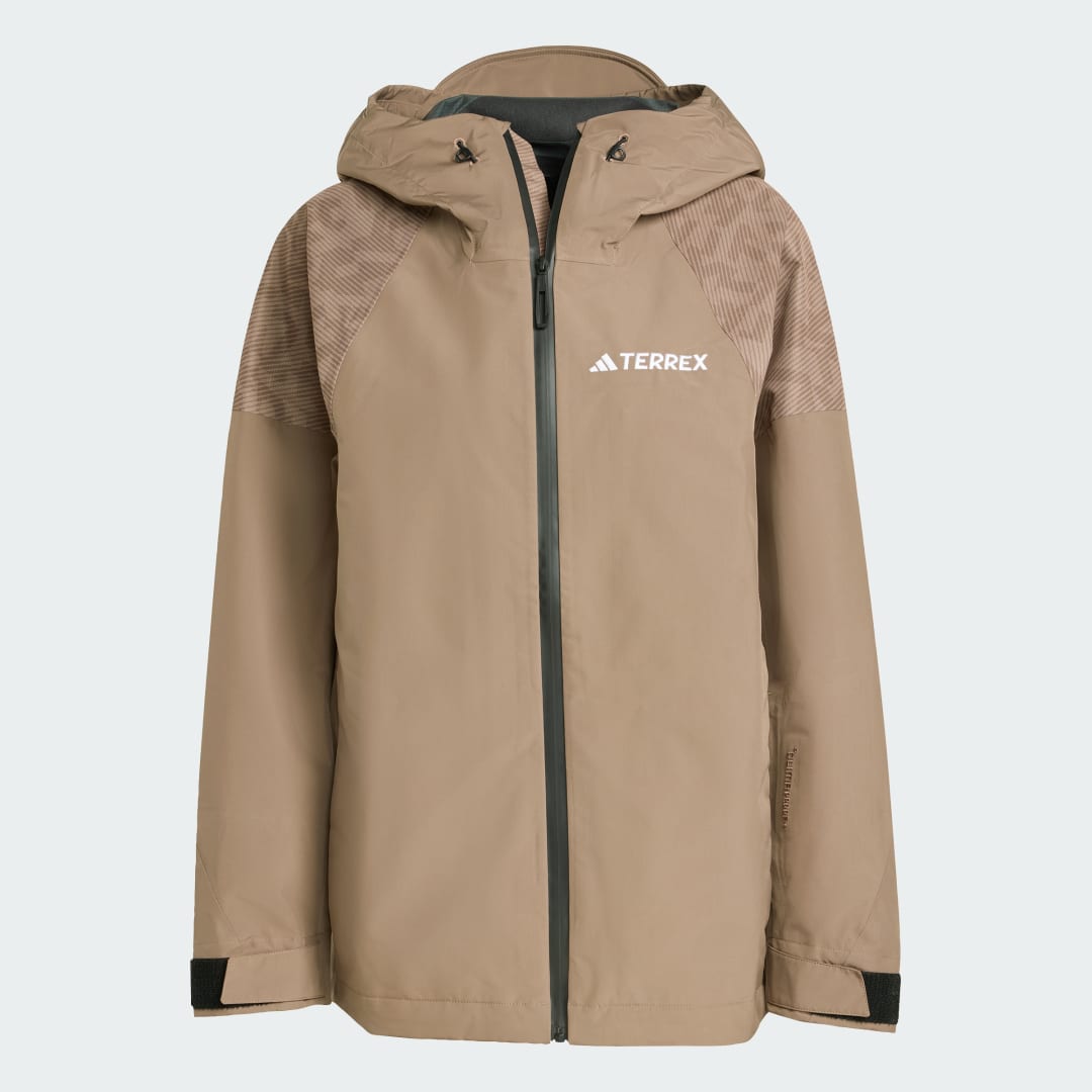 adidas Terrex Xperior Hybrid PRIMEKNIT CLIMAPROOF+ Jacket Earth Strata - Image 4