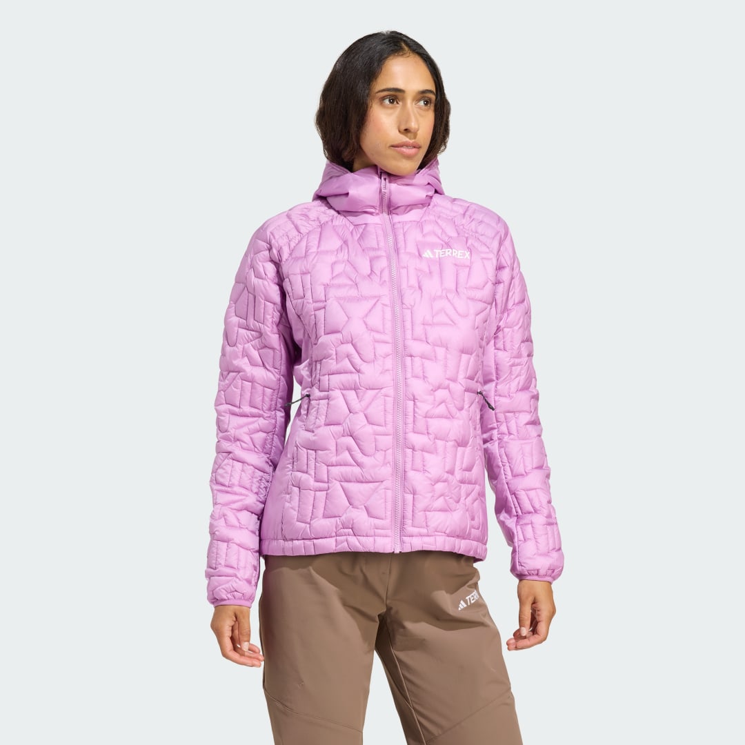 adidas Terrex Xperior PrimaLoft Loose Fill Insulated Hooded Jacket Preloved Purple - Image 3