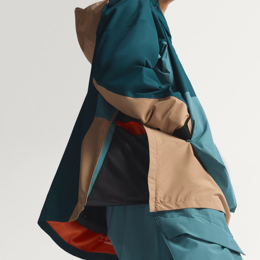 adidas Terrex Xploric 2 Layer Lined CLIMAPROOF Anorak Preloved Teal / Aurora Ivy / Cardboard - Image 4
