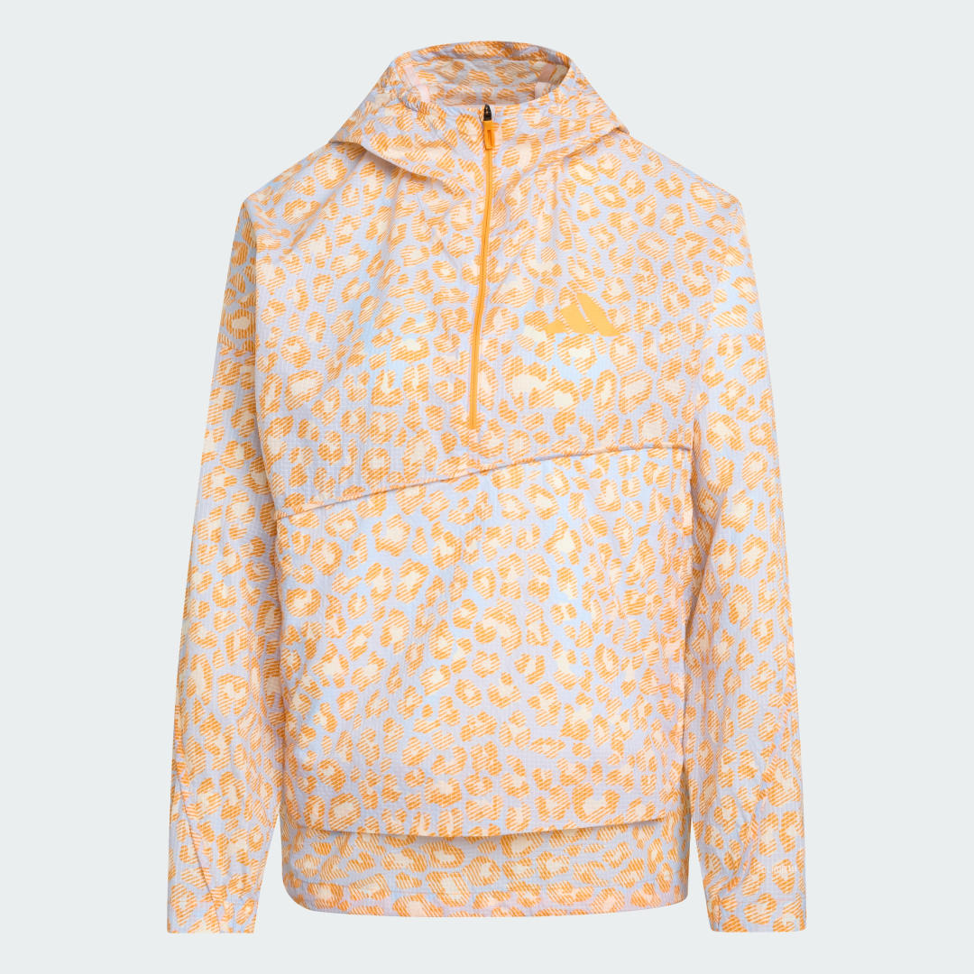 adidas Terrex Xploric CLIMA365 Printed Wind Anorak Off White / Glow Blue / Pure Tangerine - Image 4