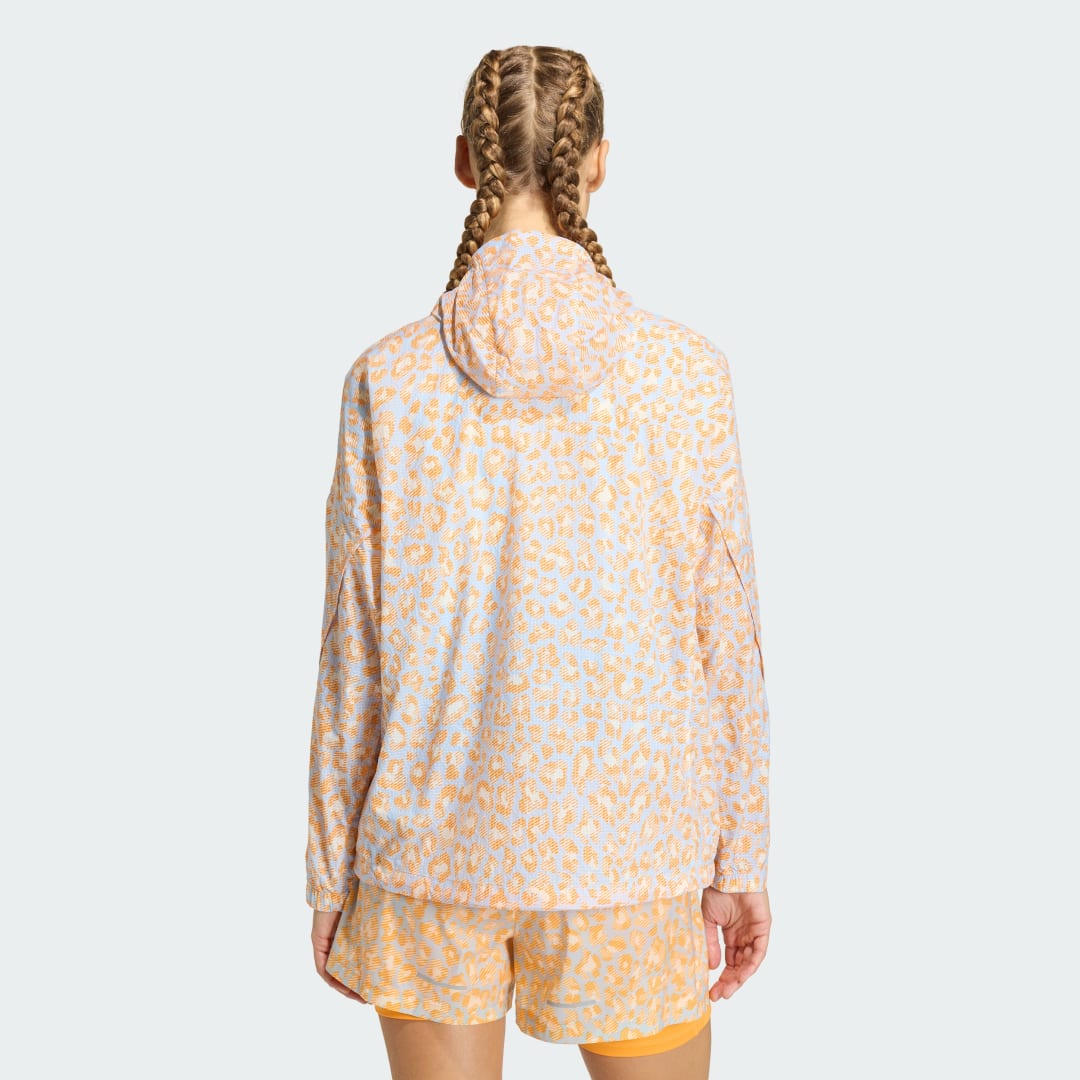 adidas Terrex Xploric CLIMA365 Printed Wind Anorak Off White / Glow Blue / Pure Tangerine - Image 2