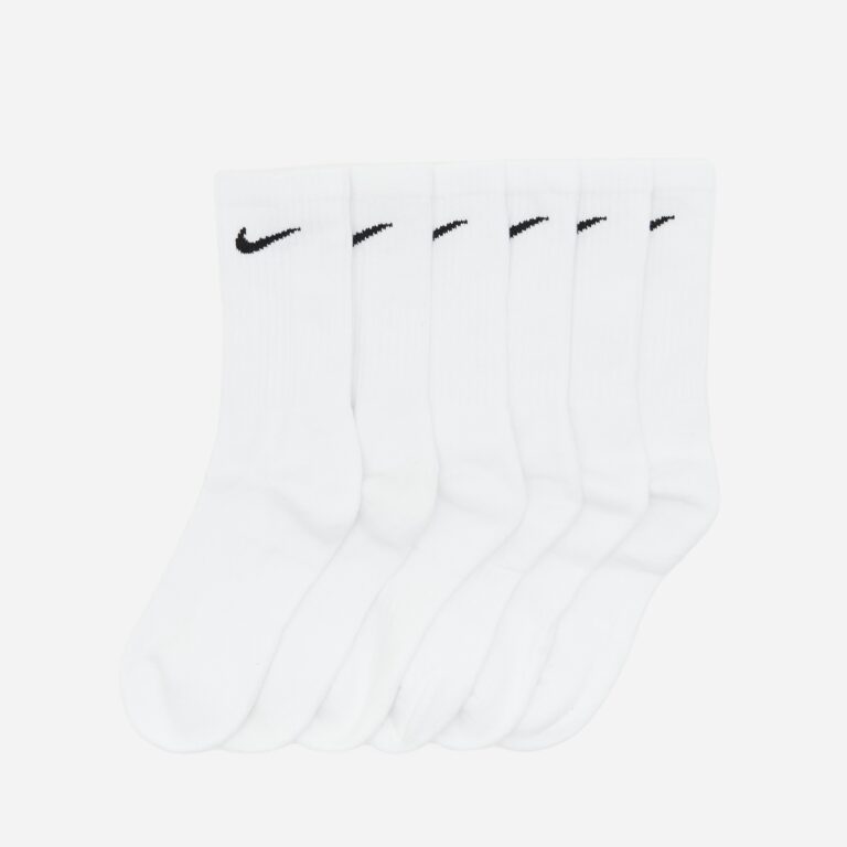 Nike 6-Pack Everyday Cushioned Training Crew Socks in White - Size: 8-11