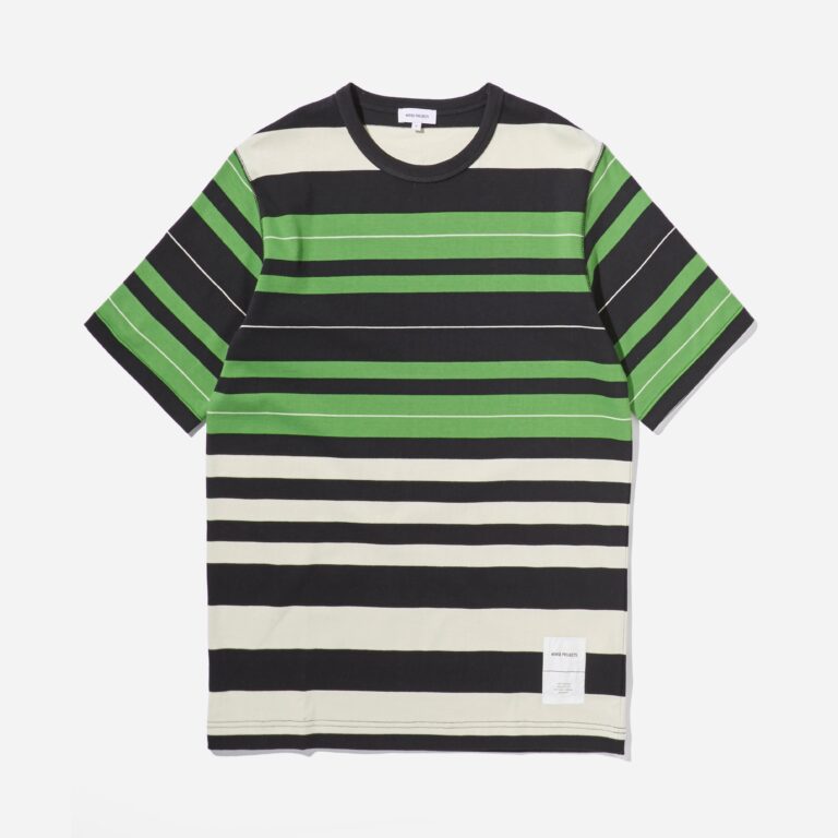 Norse Projects Holger Stripe T-Shirt in Green - Size: S
