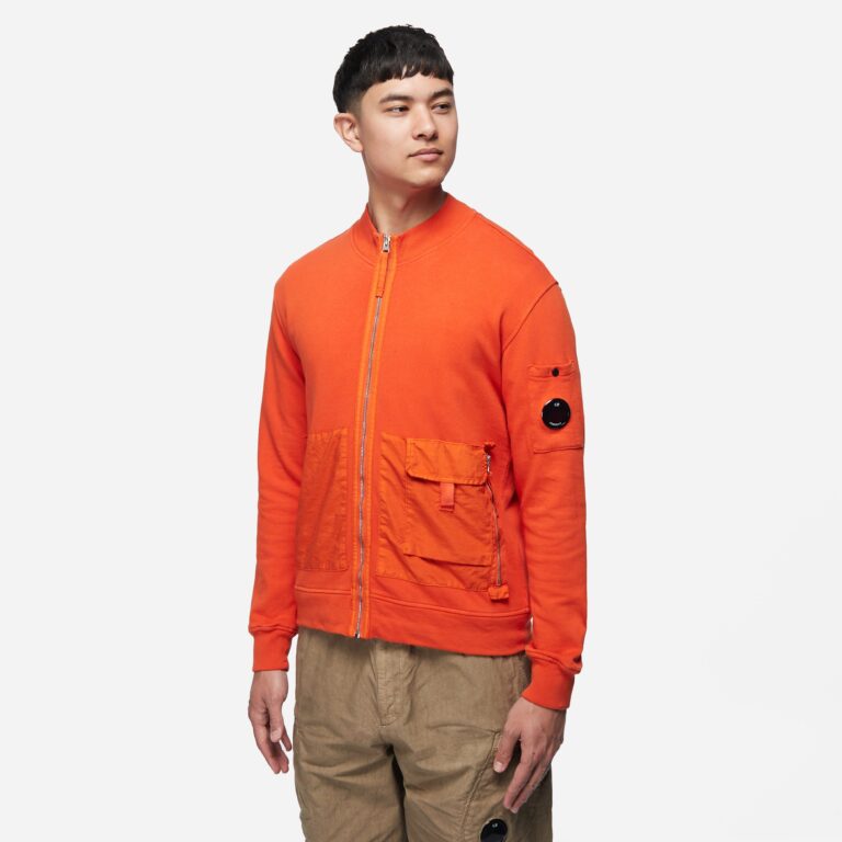 C.P. Company Mix Zip Sweatshirt in Orange - Size: XL
