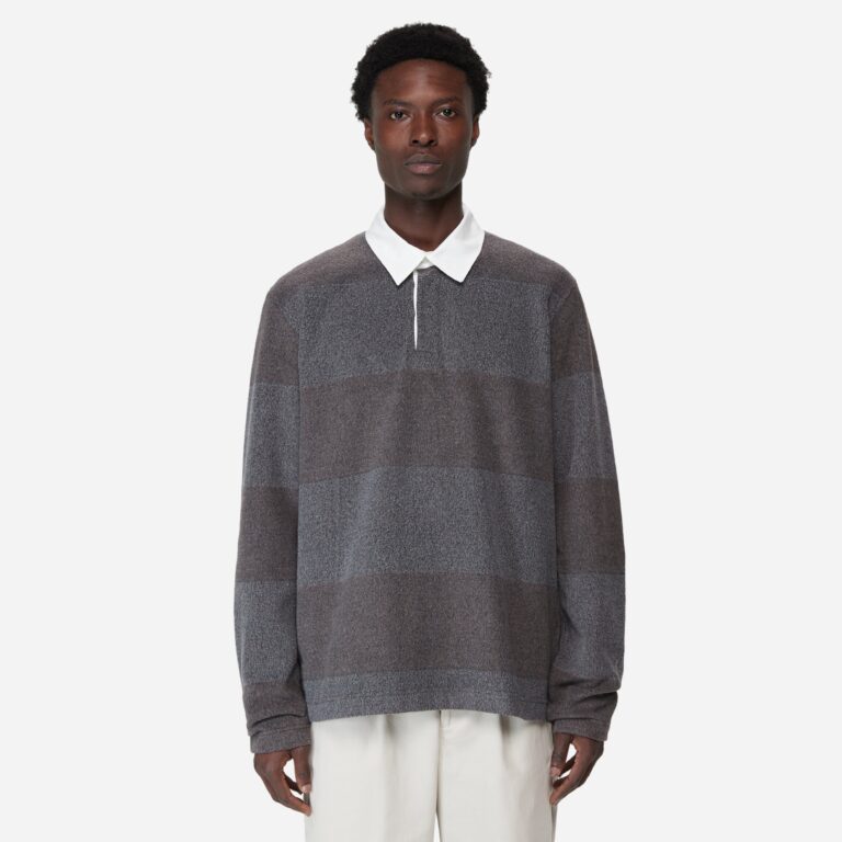 Norse Projects Ruben Rugby Polo Shirt Knit in Grey - Size: S