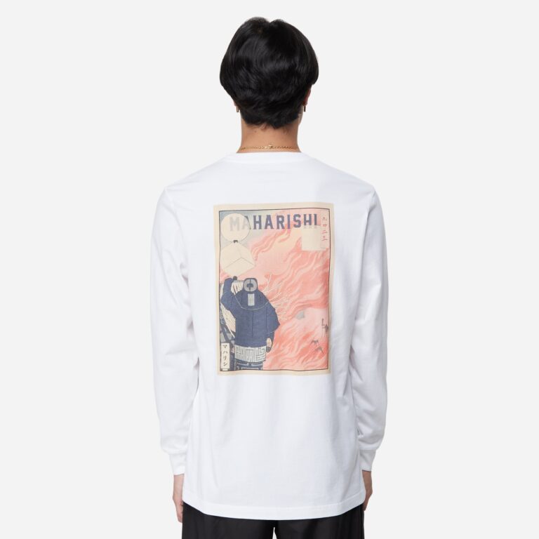 Maharishi Hikeshi Long Sleeve T-Shirt in White - Size: S