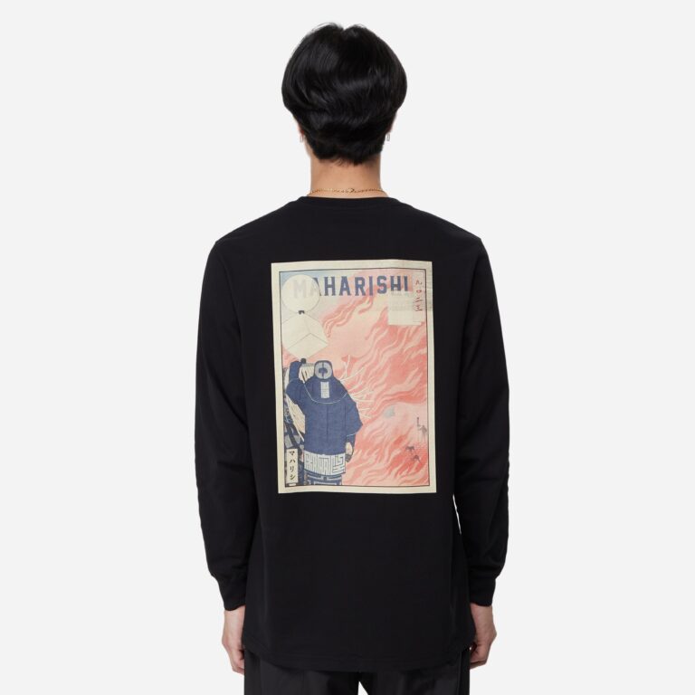 Maharishi Hikeshi Long Sleeve T-Shirt in Black - Size: S