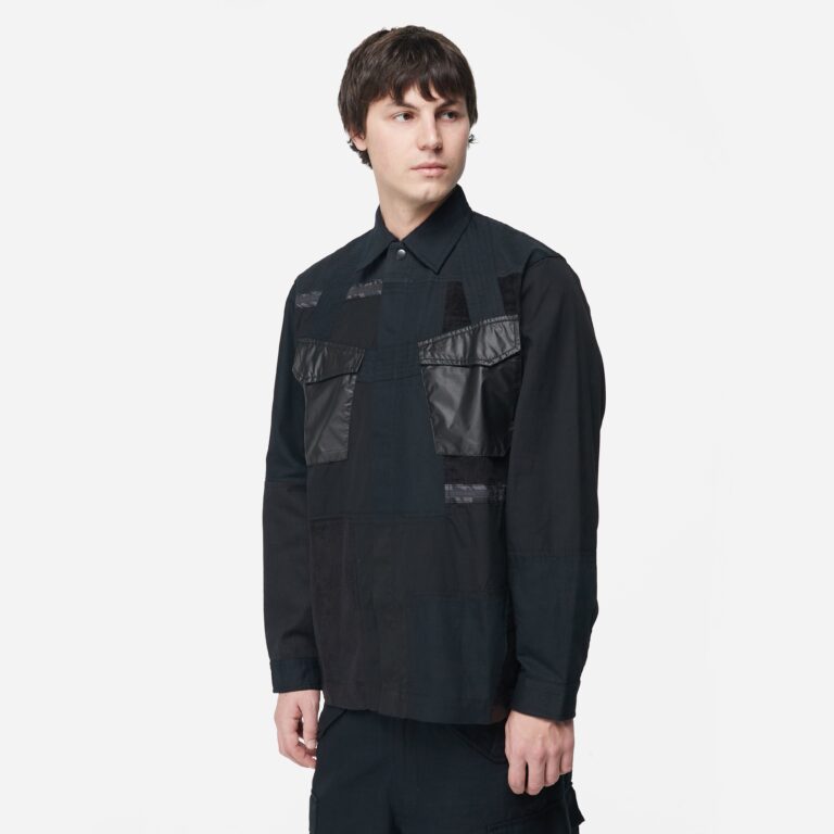 Maharishi Tugihagi Patchwork Tobi Shirt in Black - Size: XL