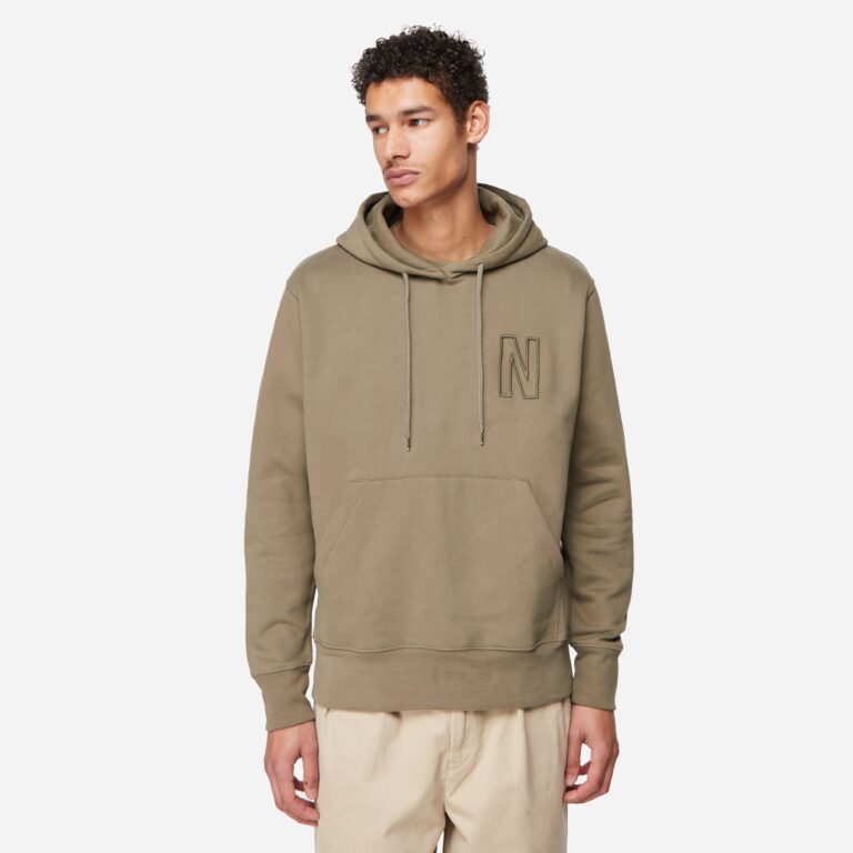 Norse Projects Arne Logo Hoodie in Green - Size: S