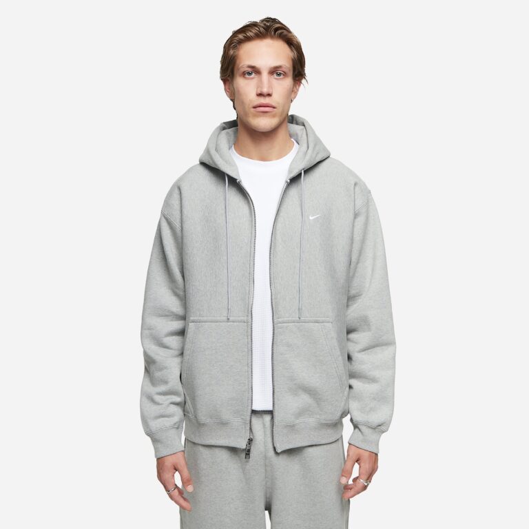 Nike Solo Swoosh Full Zip Hoodie in Grey - Size: S