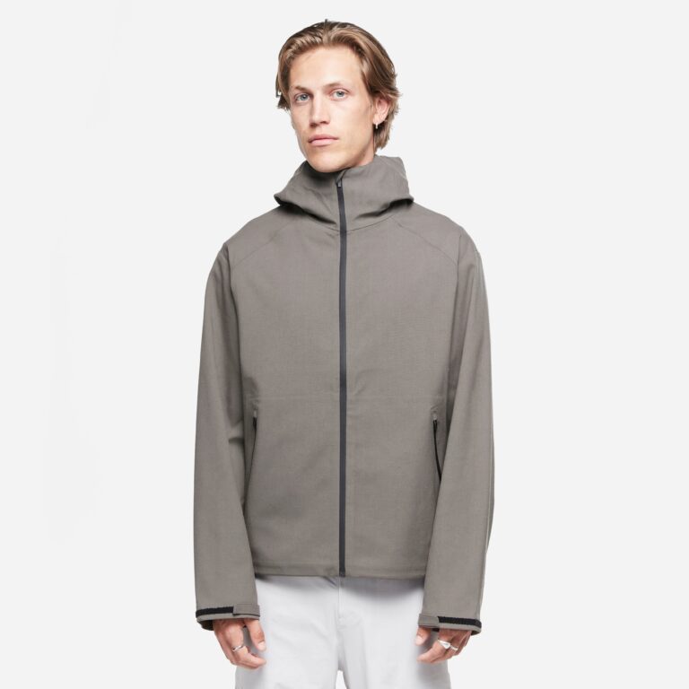 Hiking Patrol Waypoint Text Hooded Jacket in Brown - Size: XL