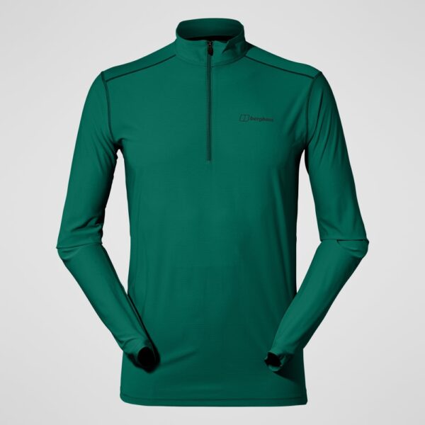 Berghaus Men's  24/7 Half Zip Long Sleeve Tech Tee - Green - Image 2