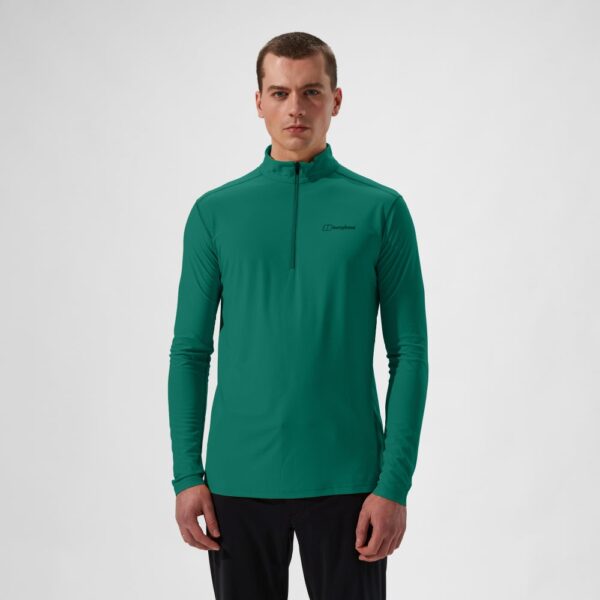 Berghaus Men's 24/7 Half Zip Long Sleeve Tech Tee - Green