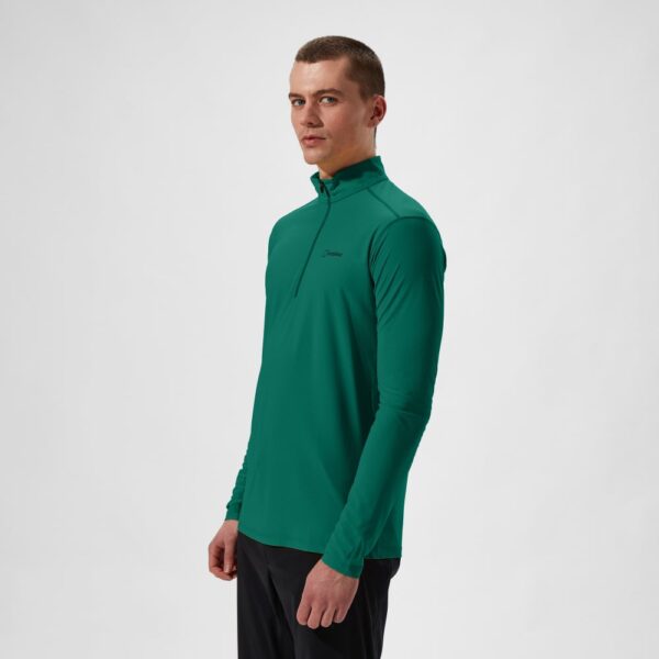 Berghaus Men's  24/7 Half Zip Long Sleeve Tech Tee - Green - Image 3