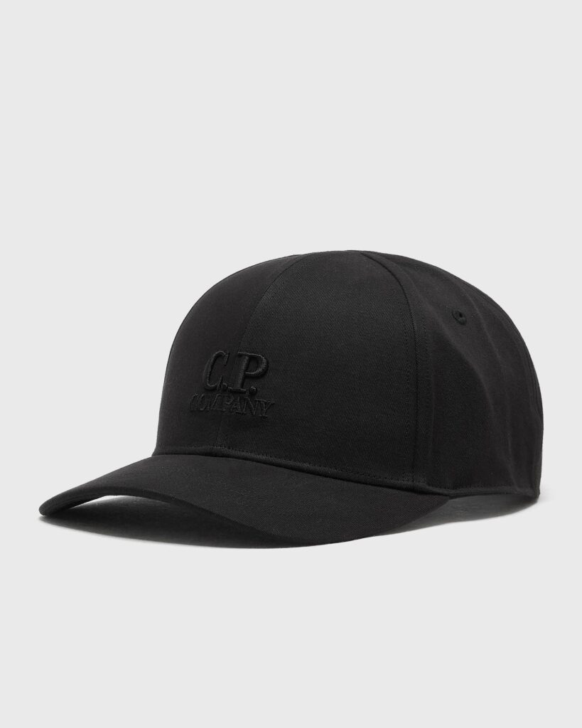 C.P. Company Gabardine Logo Cap BLACK RCCMAC750A006288A-999