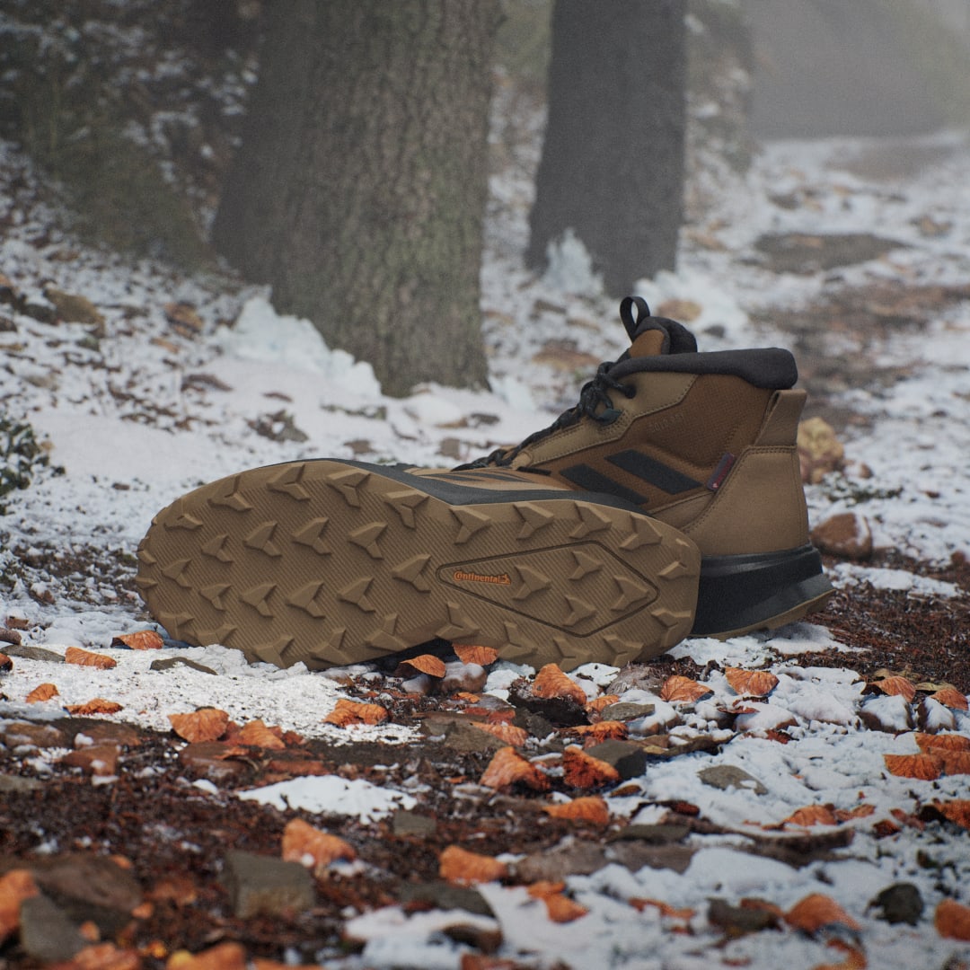 adidas Terrex Winter Leather Mid Cut Rain.Rdy Cold.Rdy Boots Cardboard / Carbon / Bronze Strata - Image 3