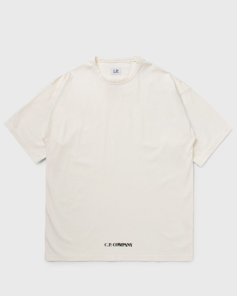 C.P. Company 1020 Jersey Short Sleeve Stencil T-Shirt Gauze White 20CMTS213A006057O-103