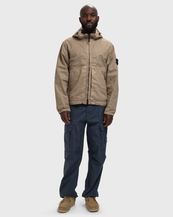 Stone Island Organic Look Nylon Panama TC Hooded Jacket Desert Sand
