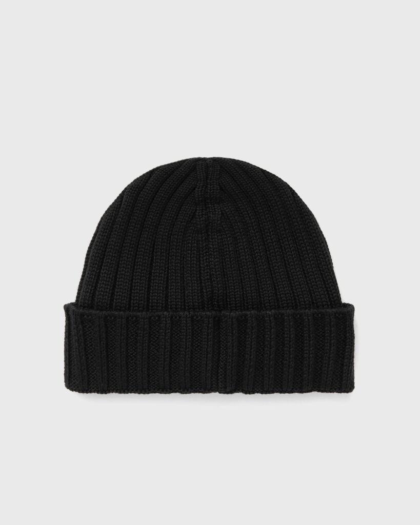 C.P. Company Extra Fine Merino Wool Logo Beanie Black RFCMAC738A005509A-999